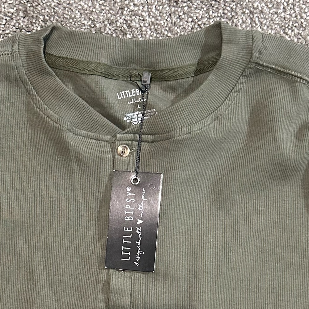 Little Bipsy Olive Green Long Sleeve Shirt - Picture 2 of 2